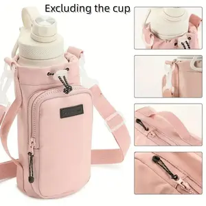 Water Bottle Holder Bag, 1 Count Lightweight Outdoor Water Bottle Storage Bag with Adjustable Strap, Cute Storage Bag for Travel, Hiking, Camping, Drinkware, Drink Carrier