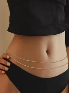 Women's Elegant Double Layer Adjustable Waist Chain, Exquisite Trendy Waist Chain, Chic Body Jewelry, Accessories for Party & Daily Decor for Girlfriend Gift