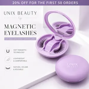 Unix Beauty Soft Magnetic Eyelashes Lightweight Reusable No-Glue Water-proof Make-up Cosmetic with Free Gifts and Easy Removal