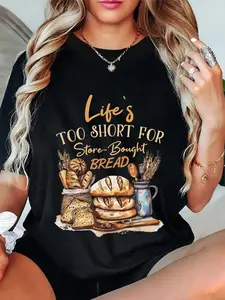 100% Cotton Unisex Baker Funny Saying for Bakery Bread Baking T-Shirt