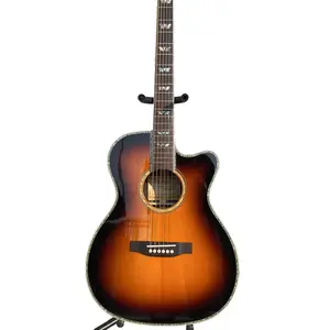 Acoustic Guitar Vintage Sunset Burst Body Butterfly Abalone Inlay fingerboard