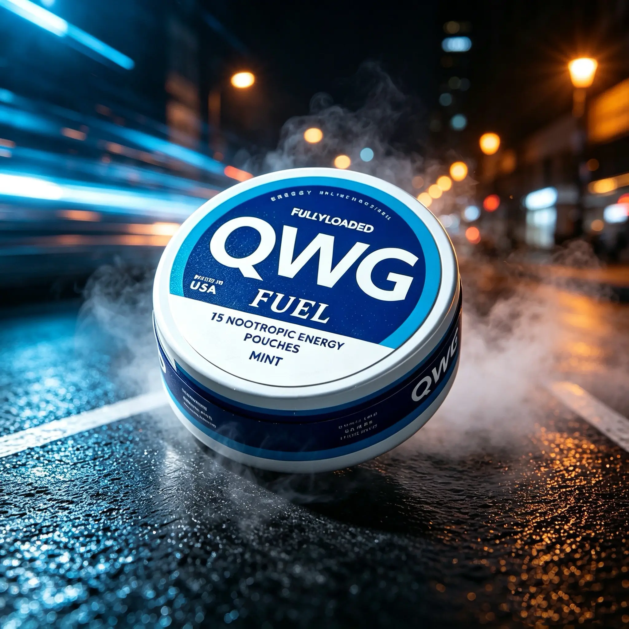 QWG  Mint flavor Fuel Nootropic Mint Energy Pouches byQWG - Energy, Focus, Memory - Sugar Free SportBeverage