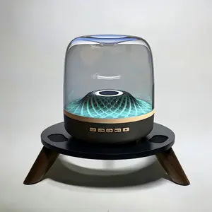 Portable rechargeable Bluetooth soundbar with stand, featuring LED breathing light, subwoofer, high-fidelity stereo surround sound, Dolby bass, large dome speaker, high-resolution audio, RGB lighting - wireless, suitable for indoor and car use.