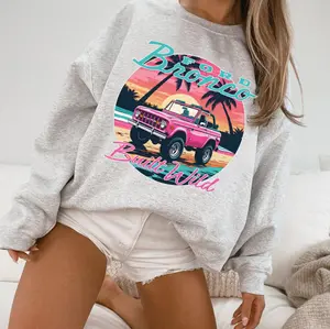 Ford Bronco Girl Built Wild Sweatshirt, Ford Bronco Lover Sweater, Car Lover Tee, Full Size, Full Color