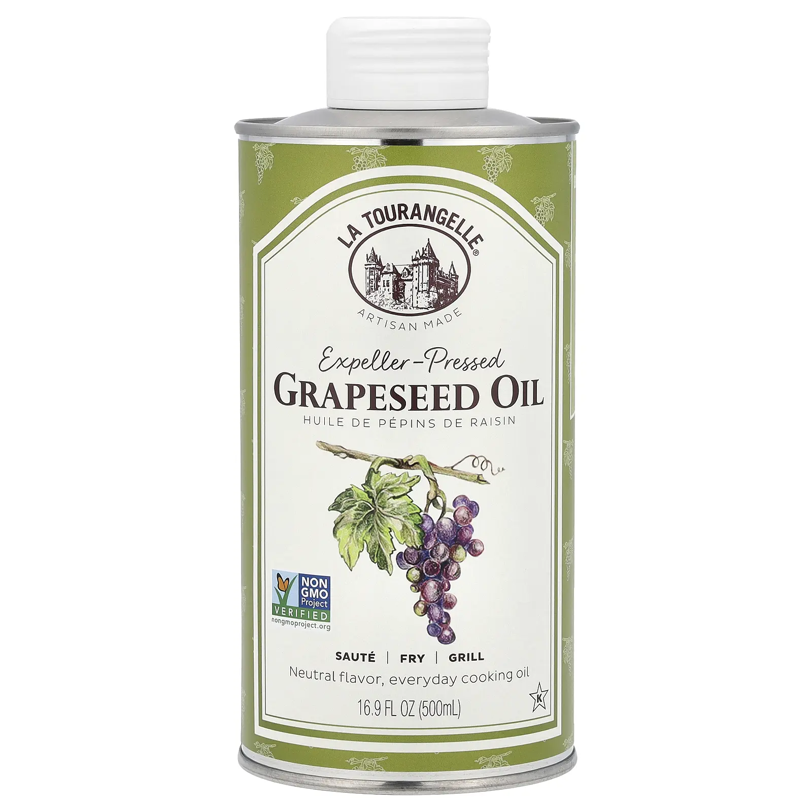 La Tourangelle Expeller-Pressed Grapeseed Oil, 16.9 fl oz (500 ml)