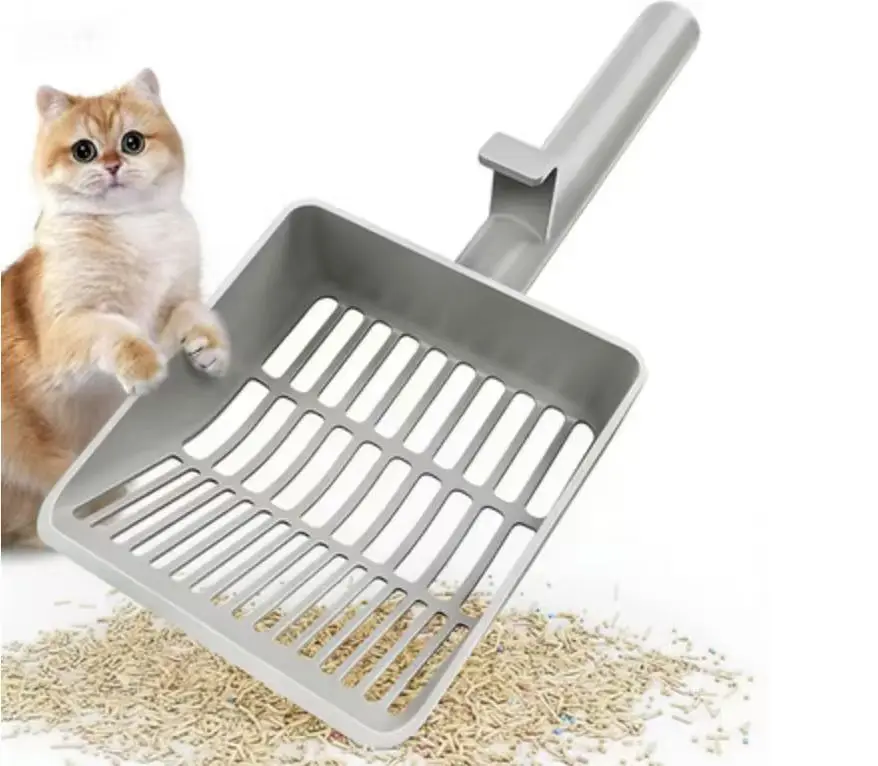 Large Cat Litter Scoop,Heavy-Duty Dual Sifting Holes Design for Quick Fine Clumping Removal,Long Handle Kitty Litter Scooper with Hanging Hook for Cat Litter Boxes