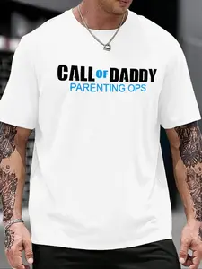 Men's Letter Print Round Neck Sleep Tee, Regular Fit Casual Soft Comfortable Short Sleeve Sleep Top for Summer, Men's Sleepwear for Indoor Wear