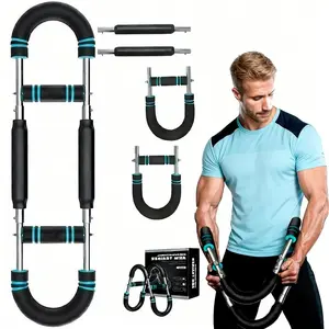 Home & Gym Dual-Use Upper Body Muscle Training Device, Portable Chest Clip Trainer with Elastic Spring, 2026 New Pro 60-100lb Adjustable Power Twister Bar, Upper Body Muscle Builder