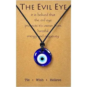 BloomWish S Evil Eye Necklace for Women Evil Eye Pendant Necklace Leather Rope Glass Inspirational Jewelry Birthday Gifts