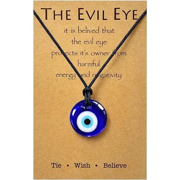 BloomWish S Evil Eye Necklace for Women Evil Eye Pendant Necklace Leather Rope Glass Inspirational Jewelry Birthday Gifts