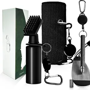 Professional Golf Club Cleaning Brush Set – Portable Retractable 2-in-1 Brush (with Water Storage) – With Cleaning Accessories, Unisex Golf Accessories, Golf Supply, Golf Pack