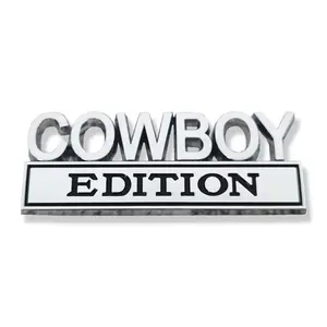 Cowboy Letter Design Car Sticker, 3D Car Emblem Sticker, Multipurpose Car Decal, Car Decorative Sticker, Universal Vehicle Exterior Decoration Accessories, Car Decorations for Car, Truck, SUV, Motorcycle