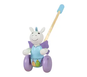 Orange Tree Toys Push Along Unicorn Wooden Toy