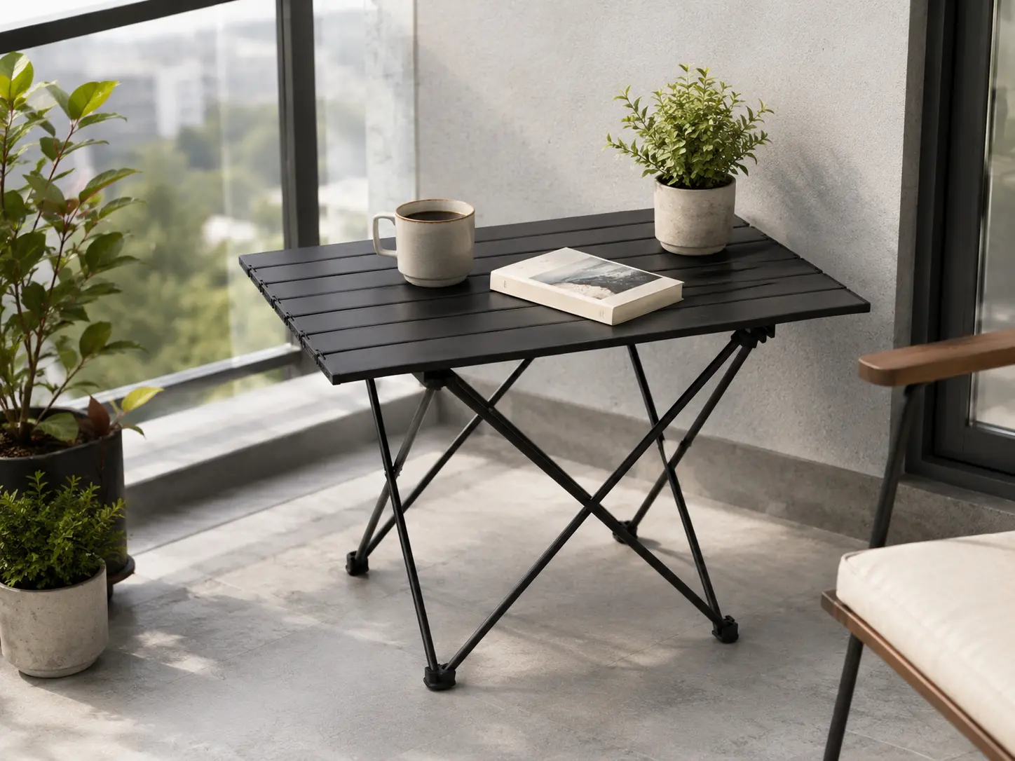 Portable Folding Camping Table, Lightweight Aluminum Outdoor Side Table with Carry Bag for Beach, Hiking, Picnics, BBQ and Cooking