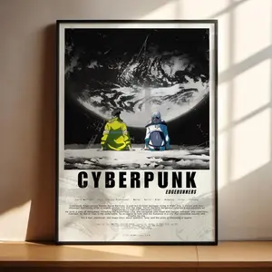 Cyberpunk Edgerunners David and Lucy Poster, Anime Manga Art Print, Japanese Sci Fi Wall Decor Gifts (Unframed, Print Only)