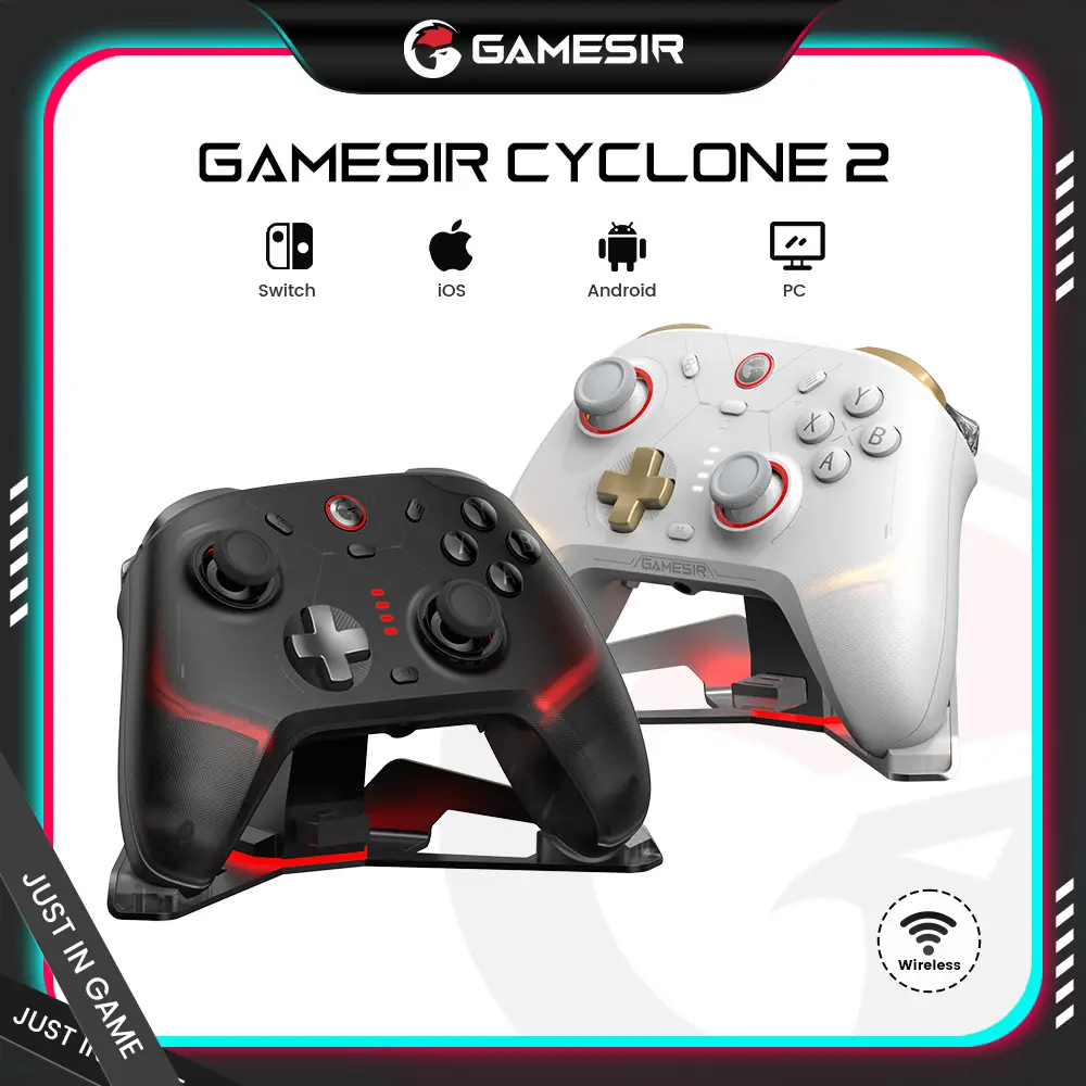 GameSir Cyclone 2 (Not for Xbox) Wireless Controller for PC/Switch/iOS/Android with Mag-Res TMR Sticks, Hall Effect Triggers, RGB Lighting, 6-Axis Gyr