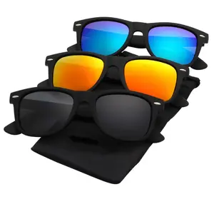 (3 Pack)Polarized Sunglasses for Men and Women Matte Finish Sun glasses Color Mirror Lens UV Blocking