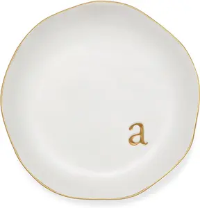 Ceramic  Tray - Monogrammed Jewery Tray Ring Dish  Holder Dish Room Decor, Personalized Engagement Wedding  Birthday Christmas Gifts for Women - Engraved Initial a