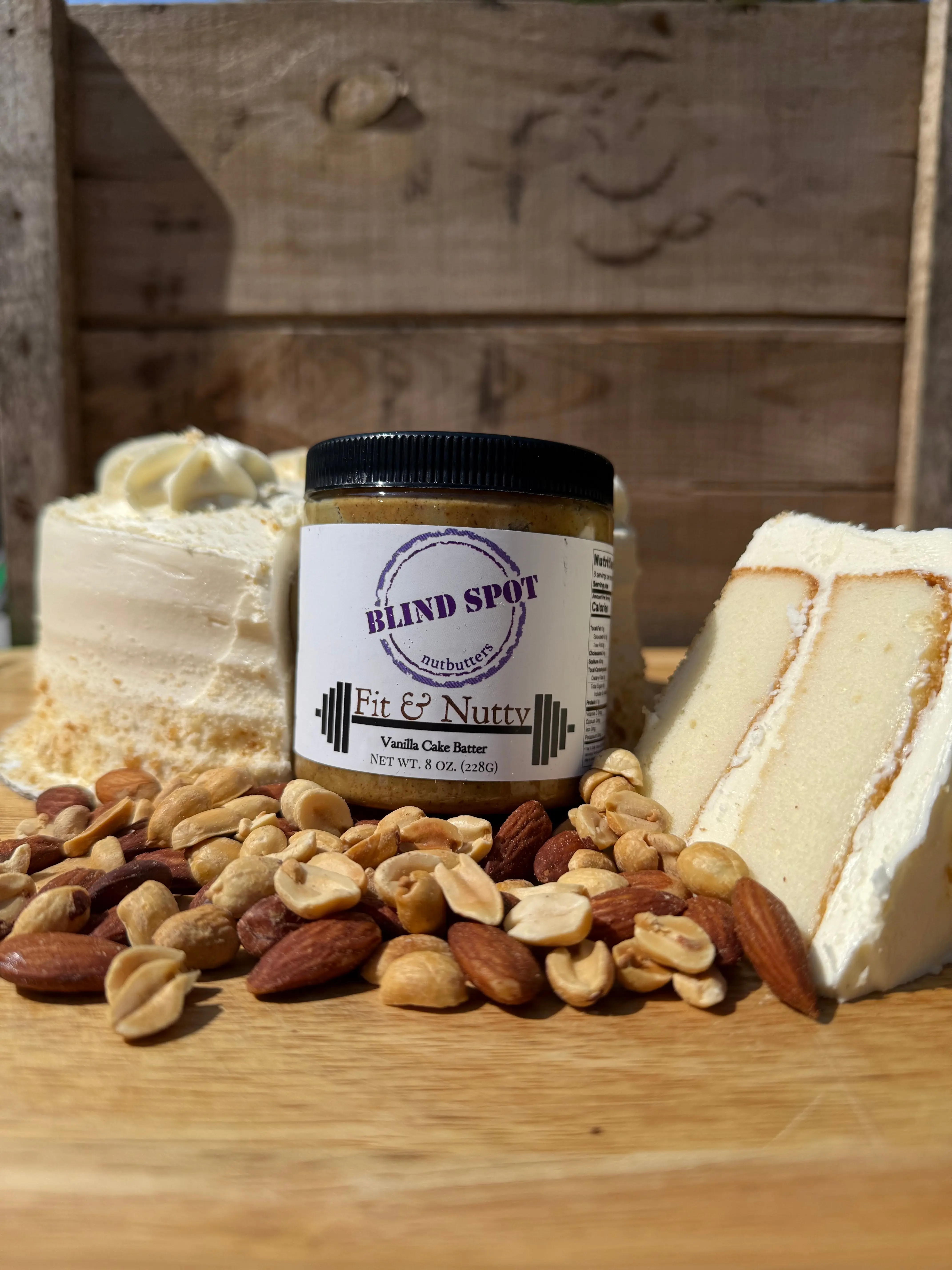 Blindspot Nutbutters Fit & Nutty High-Protein Nut Butter Jar - Sweet Vanilla, Honey-Infused, Gluten-Free, Small Batch, Almond & Walnut Nuts Blend, Table Salt-Free, Ambient, All-Ages Pantry Spread