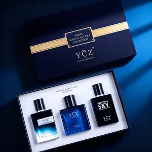 YCZ Men's Mystic Allure Collection Fragrance Set - YCZ Club Marine & Breath of Sky Eau De Cologne Gift Box with Long Lasting Light Scent for Any Occasion