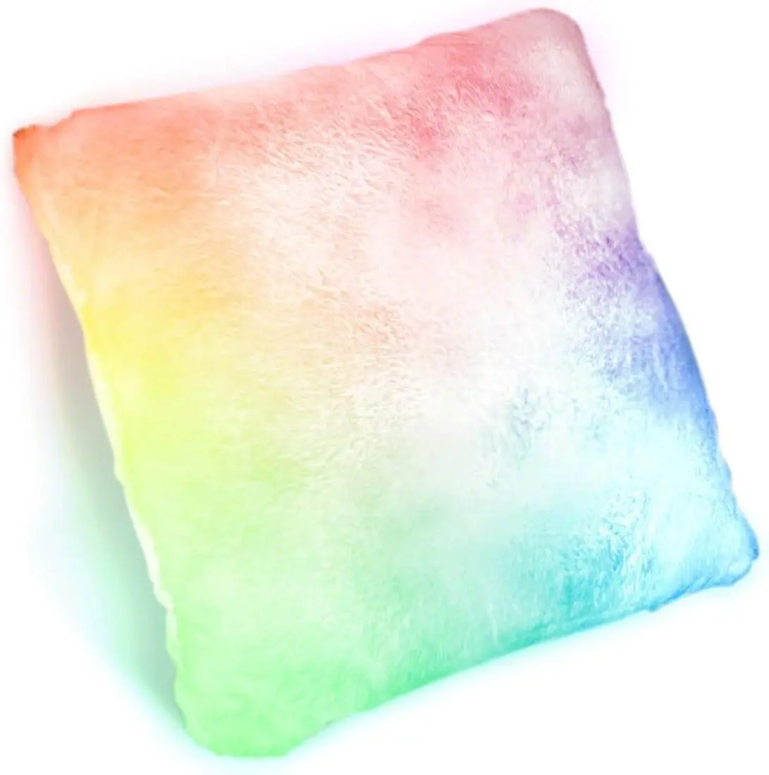 FlashingBlinkyLights Light Up Pillow with Slow Color Changing LED 12 Inches Soft White Mood Lighting for Parties & Daily Decor