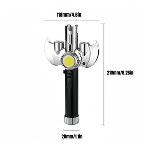 Large Multi-Purpose High-Power Flame Torch Lighter - Golden Super Strong Outdoor Windproof Gas Lighter with COB Lighting - Suitable for Moxibustion, Barbecue, Baking, Camping (excluding Butane Gas)