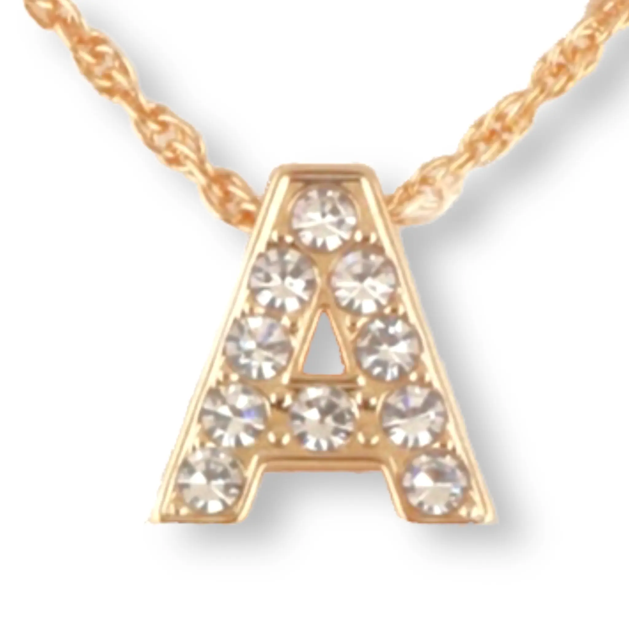 Seoul Stone Initial Pendant Necklace (Gold)