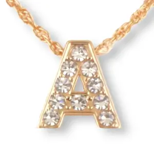 Seoul Stone Initial Pendant Necklace (Gold)