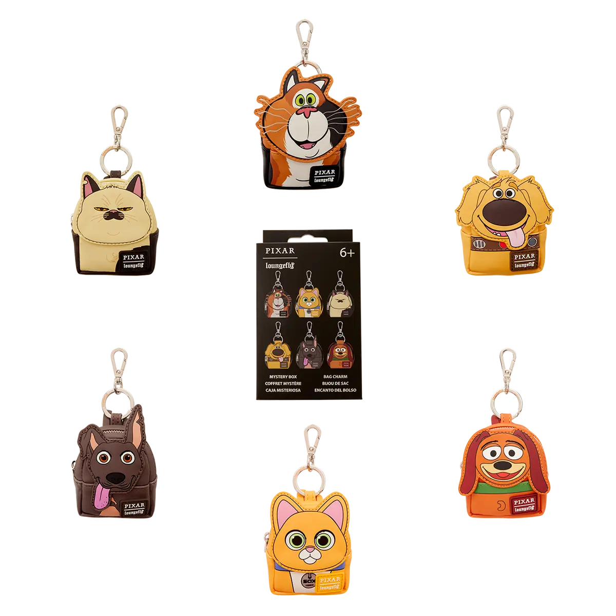 Pixar Dogs & Cats Blind Box Mini Backpack Keychain Charm