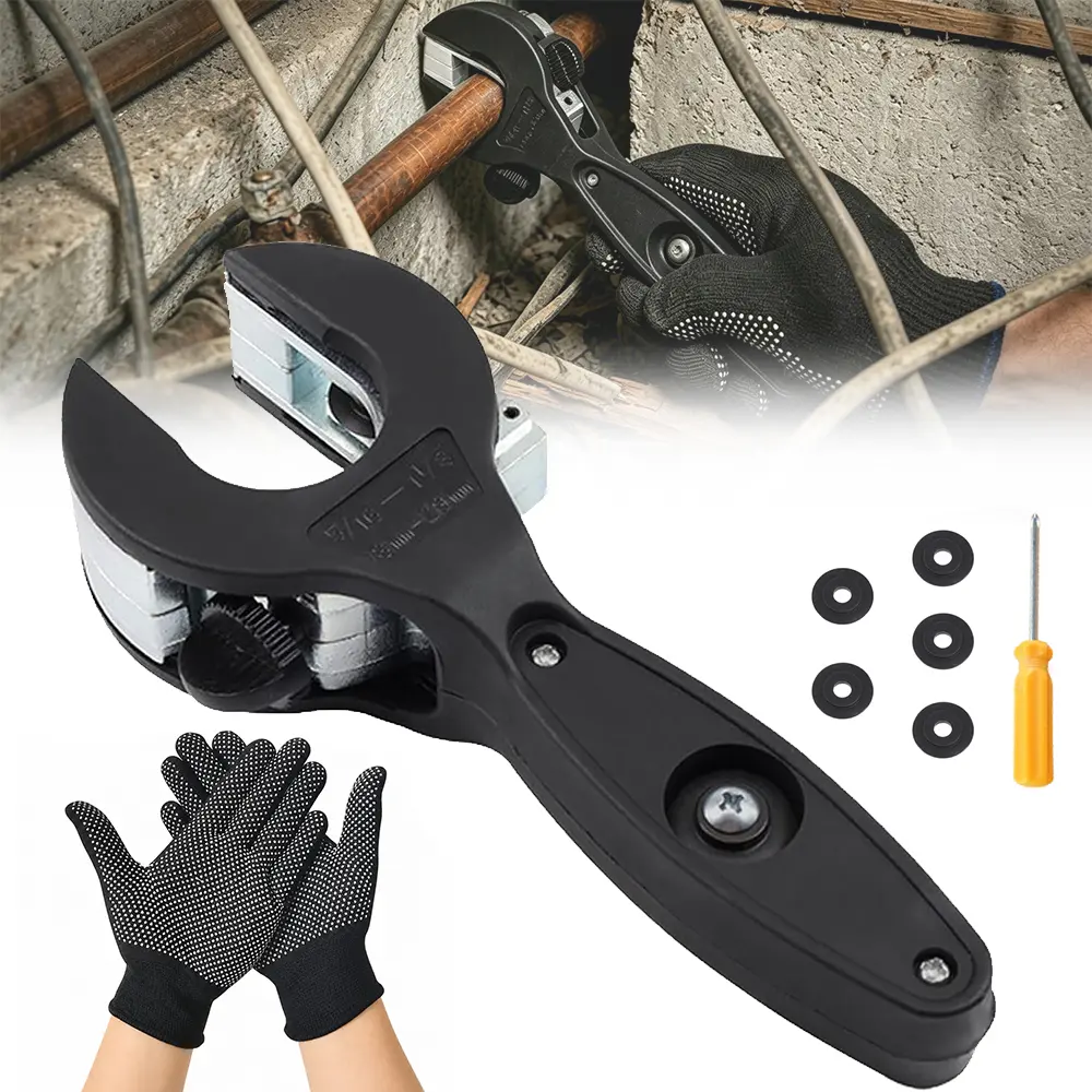 1Set Ratchet Tube Cutter - Versatile for Copper, Aluminum, Steel, Stainless, 360° Rotation, Large-Scale Adjustment 8Mm-29Mm, Ergonomic Handle, Professional Cutting Tool, Pipe Cutting Tool