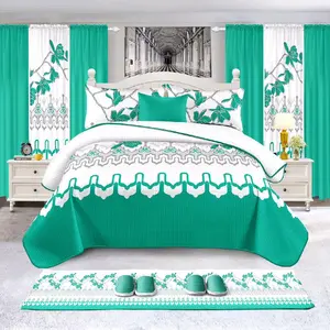 15 pieces- king size Priscilla Floral Bedding Set with Rustic  Comforter and Matching Curtains for Cozy Bedroom Decor