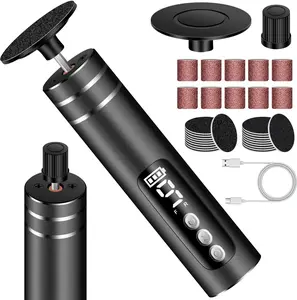 Professional Electric Foot File Scrubber with 40 Replacement Discs - Premium Aluminum Body Callus Remover for Dry Feet, 2000mAh Fast Charge & 9-Speed Digital Control Pedicure Care System Nail Care