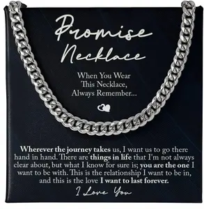 I Love You Gifts For Him Husband Boyfriend Sentimental Gifts From Wife Girlfriend To My Man Birthday Gift Ideas Cuban Link Chain Necklace Jewelry For Anniversary Christmas Valentines Day Personalized Present For Men