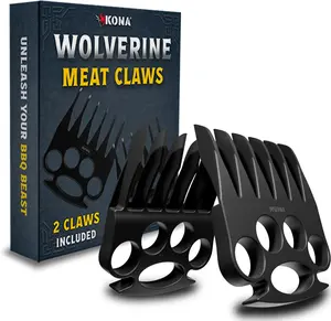 Kona Wolverine Meat Shredder Heavy Duty Claws for Pulled Pork, Beef, Chicken - Metal Utensils Smoker Kitchen Bbq