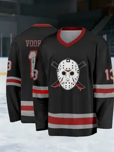 Friday the 13th #13 Men’s Hockey Jersey – Lightweight Long Sleeve Hockey Shirt, Retro Horror Style, Perfect Gift for Hockey Fans