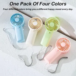 4-Pack Mini Portable Fan, 5-Inch Aaa Battery Powered, Lightweight Handheld Cooling Fan, Quiet Personal Fan, Ideal for Kids, Office, Travel, Makeup