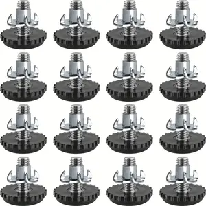 Stainless Steel Patio Furniture Leveling Feet 1/4-20 Screw in Threaded Outdoor Furniture Levelers Adjustable Table Chair Levelers Feet Glides for Chairs Tables Cabinet Patio Furniture- 8Pack/16Pack