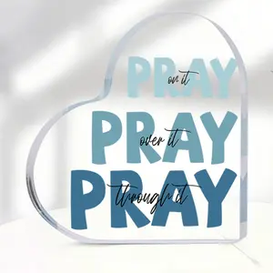 Heart-Shaped Crystal Acrylic Plaque Prayer Keepsake, Christian Gift for Sisters & Mothers, Decorative Room Decor, Christmas Gift Idea