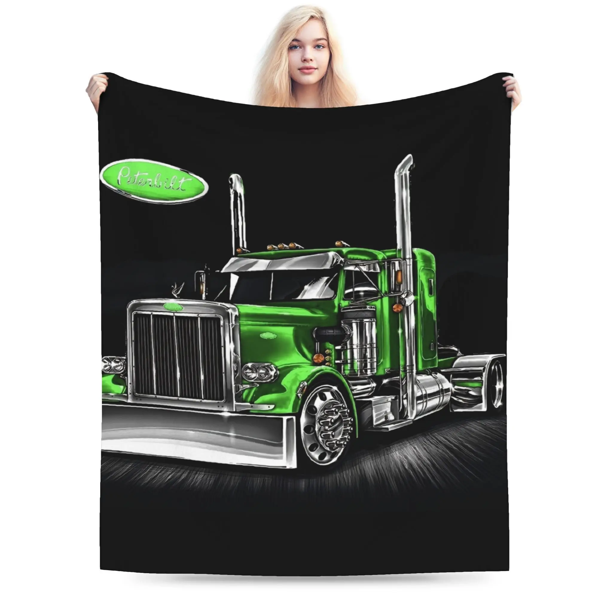 Peterbilt Ultra Soft Flannel Blanket Warm Comfortable for Living Room Office Sofa All Season Travel Multi Purpose Gift Home Decor Accessory