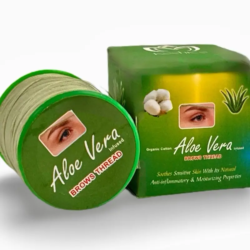 KochiCo Aloe Vera Brows Thread Organic Cotton with Infused Aloe Vera Extra Strong for Brows and Facial Threading