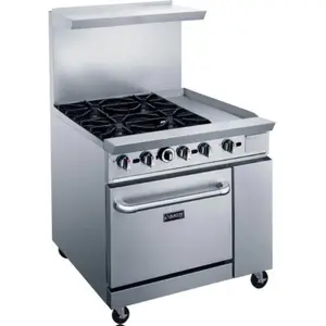 Dukers DCR36-4B12GM 36" Gas Range with Four (4) Open Burners & 12" Griddle