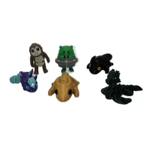 Mini Flexi Cryptid Lore Fidgets 3 for $5 Mystery Pack - Assorted Colors & Designs - 3D Printed Desk Fidgets - Includes Various Cryptid Characters in Assorted Designs