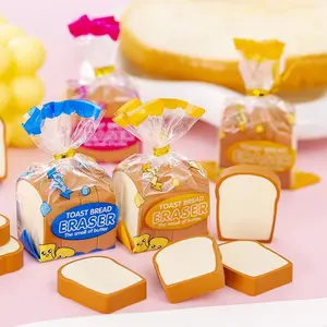 Simulation Toast Bread Eraser, High-value Food Eraser, Creative Funny Stationery, Student Prizes, Simulation Bread Eraser, Wipe Clean