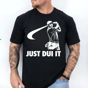 Just Dui It Shirt, Funny Tiger Woods Mugshot Graphic Tee T Shirt, Golf Shirt, Novelty Graphic Tee, Unisex Golfing Gift Shirt For Men And Women