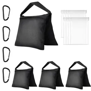 EMART Heavy Duty Sandbag Photo Studio Weight Bag Saddlebag Design for Photography Light Stand Tripod Outdoor Patio Sports Pop Up Tent Umbrella Base Camping Fishing Chair 4 Packs Set Black