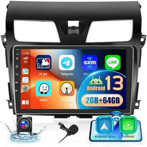 RIMOODY Car Video Player for Nissan Altima 2013-2018, 10.1 Inch HD Touchscreen Android Car Radio Stereo with CarPlay Wireless Adapter, Android Auto, GPS, WiFi, Bluetooth Connectivity, FM/RDS, SWC, Canbus, Backup Camera, MIC