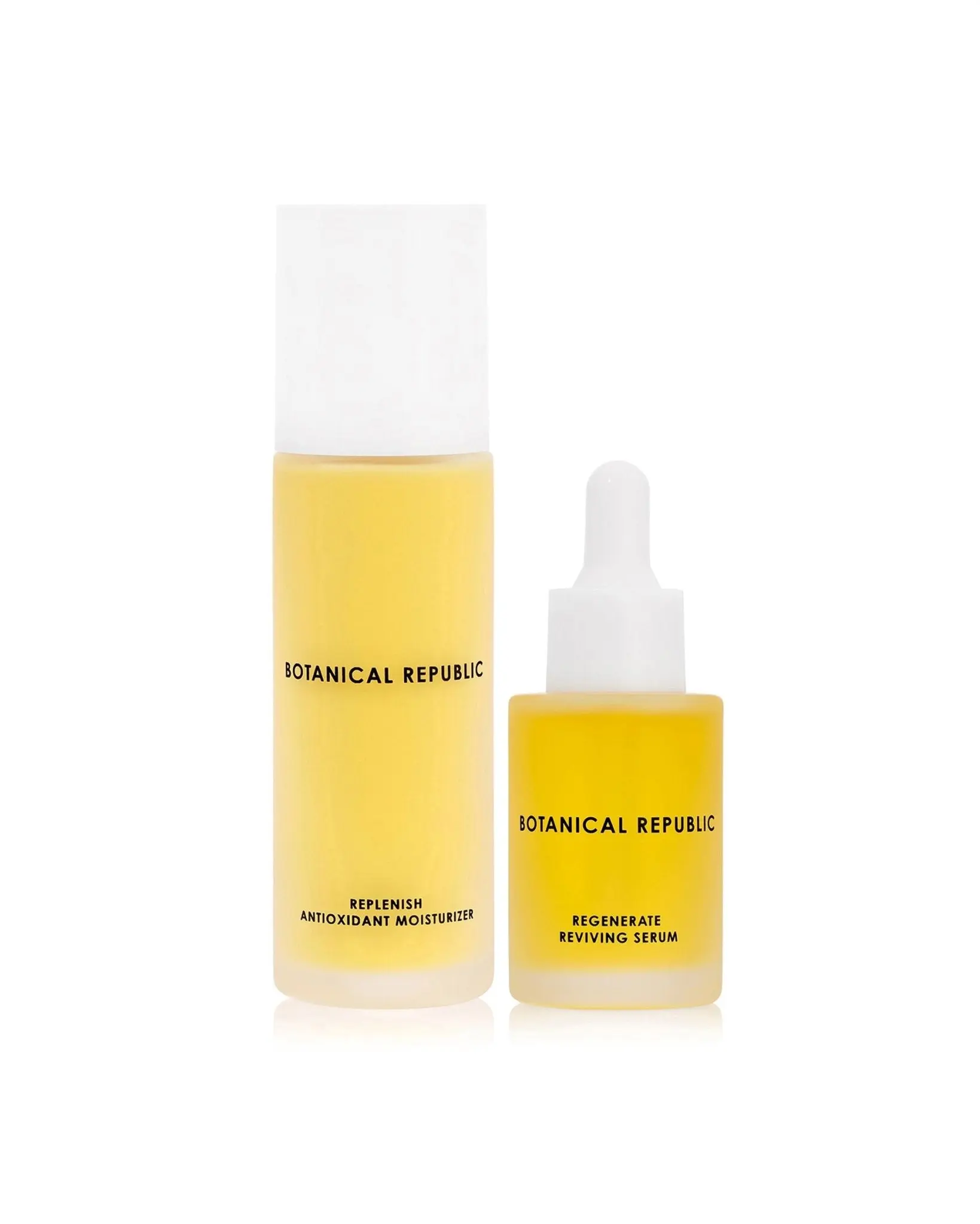 Hydration Essentials Kit for Dry Aging Skin with Plant-based Ingredients Replenish Antioxidant Moisturizer & Regenerate Reviving Serum Daily Evening