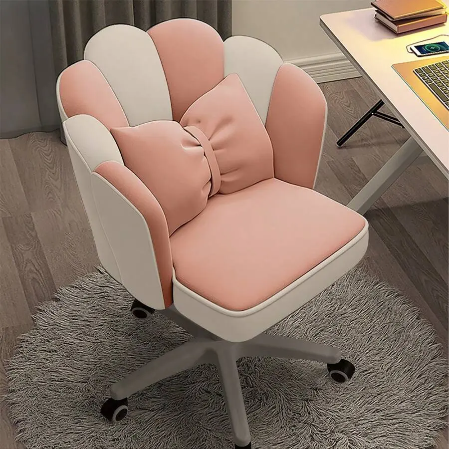 Office Chair Cute Petal Desk Chair, Modern Fabric Home Butterfly Chairs Height Adjustable Chair Makeup Chairs Computer Chairs