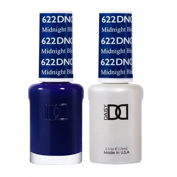 DAISY DND UV Gel & Regular Lacquer Duo Set - #622 Midnight Blue Nail Polish, 0.5 fl oz Manicure Cosmetic, Gel Nail Polish, Bottle, Manicure At Home