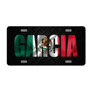 Custom Mexico Flag License Plate with Name – Personalized Car Tag or Wall Sign – Latino Pride Vanity Plate 12x6 Inch, Pre-Drilled Holes, Easy Install
